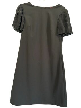 Tommy Hilfiger Black Dress with Signature Ribbon Detail and Sheer short sleeves